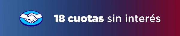 18 cuotas sin interés abonando con Mercado Pago.